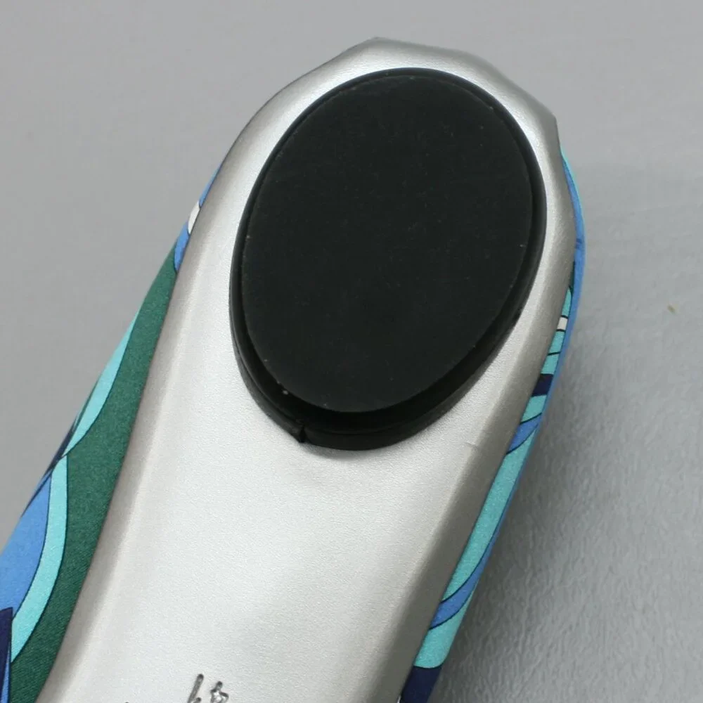 Emilio Pucci 41 Ladies 10.5-11 Blue Teal Silk Ballet Flats Low Heels Shoes Italy - Picture 10 of 12